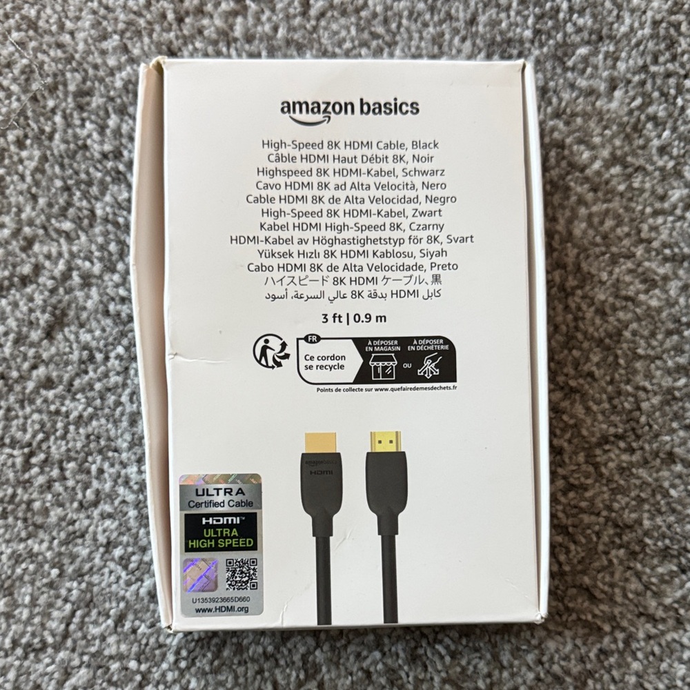 Amazon Basics Black HDMI Cable (3 ft)